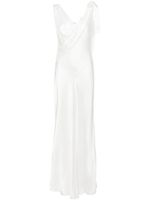 Alberta Ferretti robe longue asymétrique à design drapé - Blanc