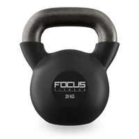 Kettlebell - Focus Fitness Vinyl - 20 kg - Zwart - thumbnail