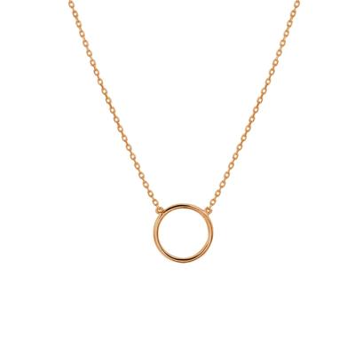 14k Roségouden Collier met Rondje Hanger - Verstelbaar 40-44 cm