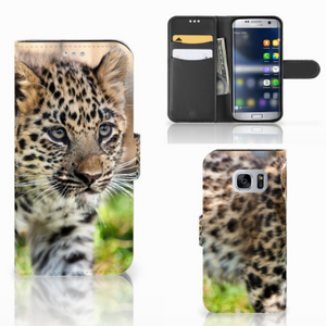 Samsung Galaxy S7 Telefoonhoesje met Pasjes Baby Luipaard