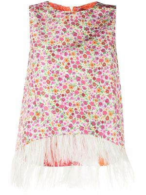 La DoubleJ blouse sans manches à fleurs - Rose