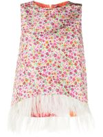 La DoubleJ blouse sans manches à fleurs - Rose