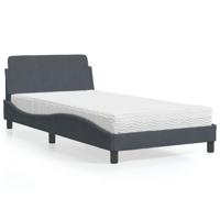 Bed met matras "Dover" fluweel donkergrijs 100x200 cm