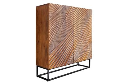Highboard LINE ART 120cm 3D mango hout bruin zwart - 45304