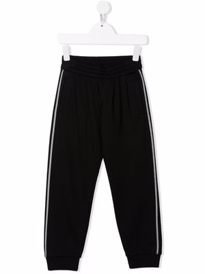 Balmain Kids pantalon de jogging à rayures latérales - Noir