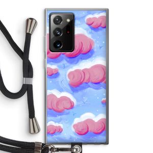 Roze wolken met vogels: Samsung Galaxy Note 20 Ultra / Note 20 Ultra 5G Transparant Hoesje met koord
