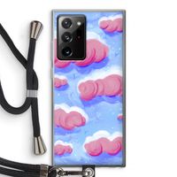 Roze wolken met vogels: Samsung Galaxy Note 20 Ultra / Note 20 Ultra 5G Transparant Hoesje met koord