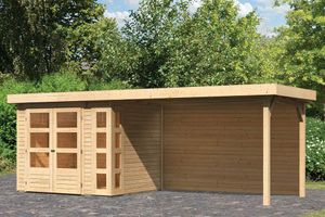 Woodfeeling | Tuinhuis Kerko 3 met Overkapping 2,8 en Achterwand | Onbehandeld