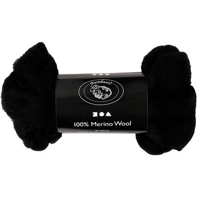Creativ Company Merino wol, dikte 21 my, zwart, 100 gr/ 1 doos