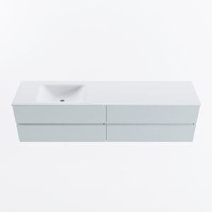 MONDIAZ VICA 190cm badmeubel onderkast Clay 4 lades. Wastafel CLOUD links 1 kraangat, kleur Talc.