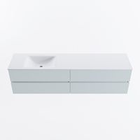 MONDIAZ VICA 190cm badmeubel onderkast Clay 4 lades. Wastafel CLOUD links 1 kraangat, kleur Talc.