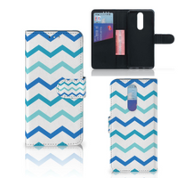 Alcatel 3 (2019) Telefoon Hoesje Zigzag Blauw - thumbnail