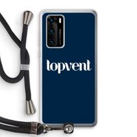 Topvent Navy: Huawei P40 Transparant Hoesje met koord