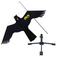 HIXA Vogelverjager 7 Meter - met Parasolvoet -Duivenverjager - Vogelverschrikker - Kraaien - Zwart - Nylon
