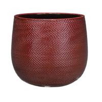 Mica Decorations Plantenpot - rood - keramiek - 19x21 cm - thumbnail