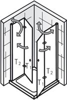 HSK Exklusiv douchecabine hoekinstap met draaivouwdeur 90x90x200cm chroom/grijs glas
