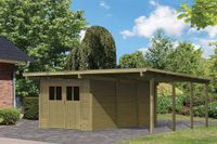 Karibu | Dubbele Carport Eco 2 met Berging Groot | Variant A