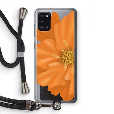 Orange Ellila flower: Samsung Galaxy A31 Transparant Hoesje met koord