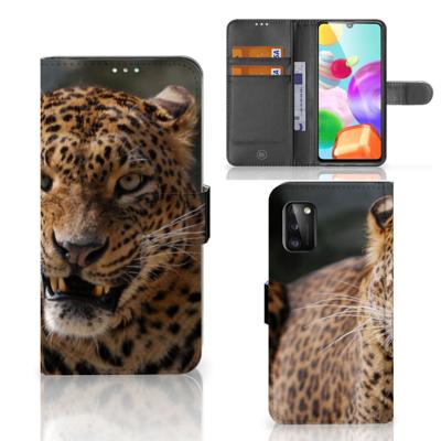 Samsung Galaxy A41 | Telefoonhoesje | Met pasjeshouder | Luipaard