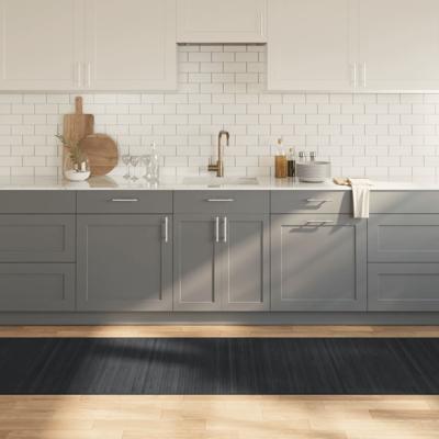 VidaXL Vloerkleed rechthoekig 80x1000 cm bamboe grijs