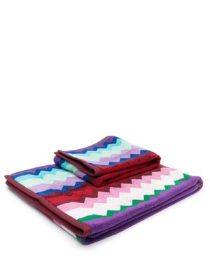 Missoni Home serviette à motif zig-zag - Vert