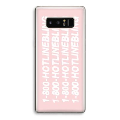 Hotline bling pink: Samsung Galaxy Note 8 Transparant Hoesje