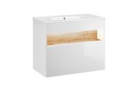 Comad Bahama White badkamermeubel 80cm met witte wastafel en kraangat wit