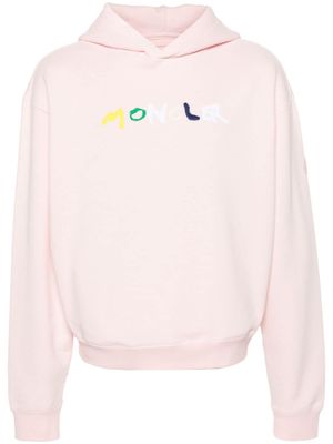 Moncler hoodie en coton à logo brodé - Rose