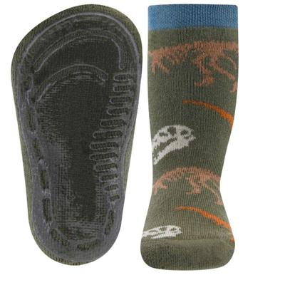 Ewers antislip sokken Stoppi softstep dino olijfgroen-23-24
