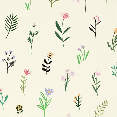 Creativ Company Inpakpapier, flora, b: 50 cm, 80 gr, 100 m/ 1 rol