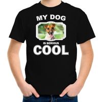 Jack russel honden t-shirt my dog is serious cool zwart voor kinderen - thumbnail