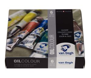 Van Gogh 02821406 olieverf 20 ml Koker Blauw, Groen, Rood, Umbra, Wit, Geel