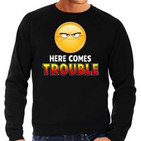 Funny emoticon sweater I am watching you zwart heren - thumbnail