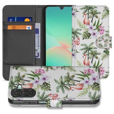 Samsung Galaxy A17 | Telefoonhoesje | Met pasjeshouder | Flamingo Palms