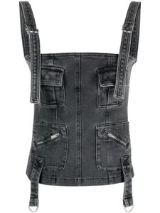 Blumarine haut en jean à poches cargo - Gris