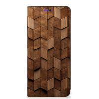 Book Wallet Case voor Samsung Galaxy A22 4G | M22 Wooden Cubes - thumbnail