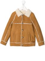Dolce & Gabbana Kids veste boutonnée à design texturé - Marron