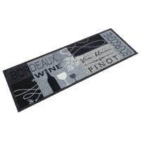 VidaXL Keukenmat wasbaar wijnprint 45x150 cm fluweel grijs VidaXL Keukenmat wasbaar wijnprint 45x150 cm fluweel grijs