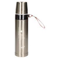 Thermosfles / isoleerkan met bandje - 750 ml - zilver - RVS - thermosfles - isoleerfles