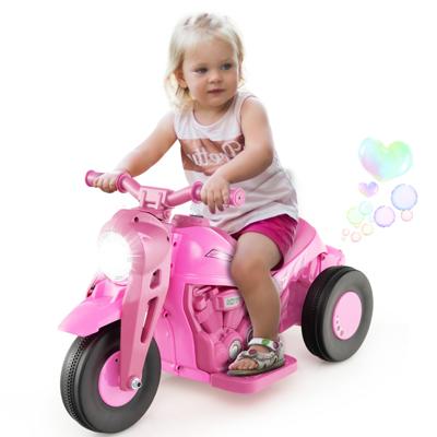 6V Bellenauto voor Kinderen Elektrische Kindermotor met Bellenmaker / Muziekknop / Vlampatroon / Ledkoplamp Geschikt voor Kinderen 3+
