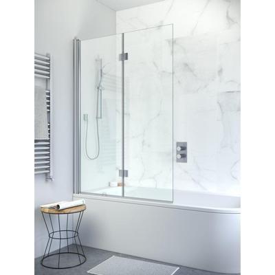 Crosswater Design New badwand 2 delig 106x150cm met scharnieren helder glas DBVSC1060_V2