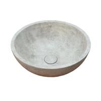 Ideavit Beton waskom - 36x36x14.5cm - rond - met klikwaste - beton 290333-D1