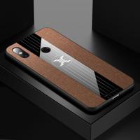 Voor Xiaomi Mi 8 XINLI stiksels doek textuur schokbestendig TPU beschermhoes (bruin)