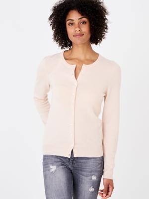 Basic cashmere cardigan met ronde hals van organisch cashmere