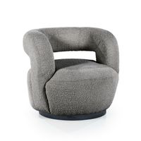 Eleonora Draaifauteuil 'Sharon' Bouclé, kleur Grijs Eleonora Draaifauteuil 'Sharon' Bouclé, kleur Grijs