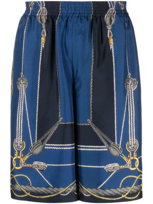 Versace short à imprimé nautique - Bleu