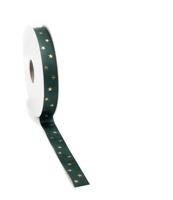 Kerst Lint Classic Star ribbon 15mm x 20 meter groen