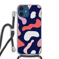 Memphis Shapes Pink: iPhone 12 Transparant Hoesje met koord