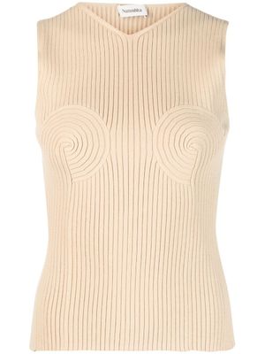 Nanushka haut à design bustier - Marron