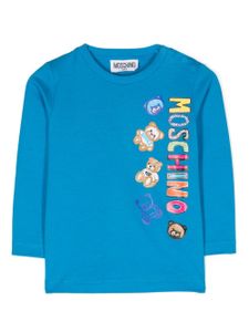 Moschino Kids t-shirt en coton à logo Teddy Bear - Bleu